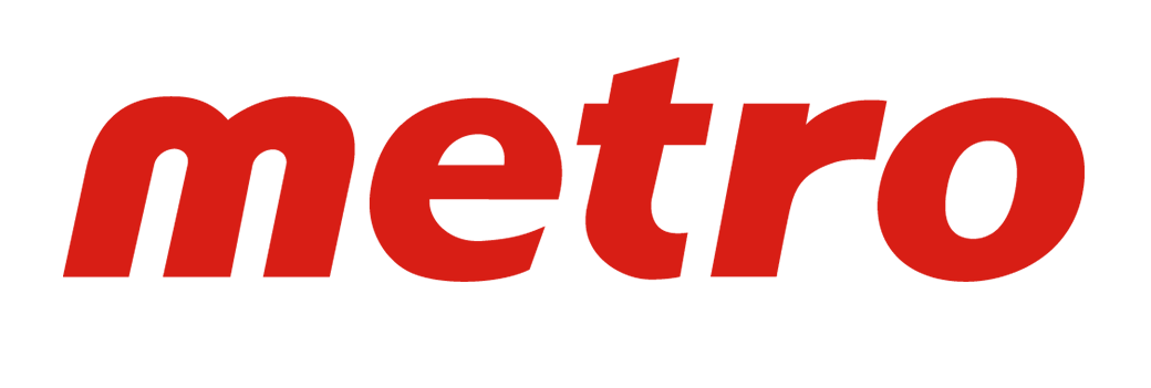 Un logo de métro rouge sur fond blanc