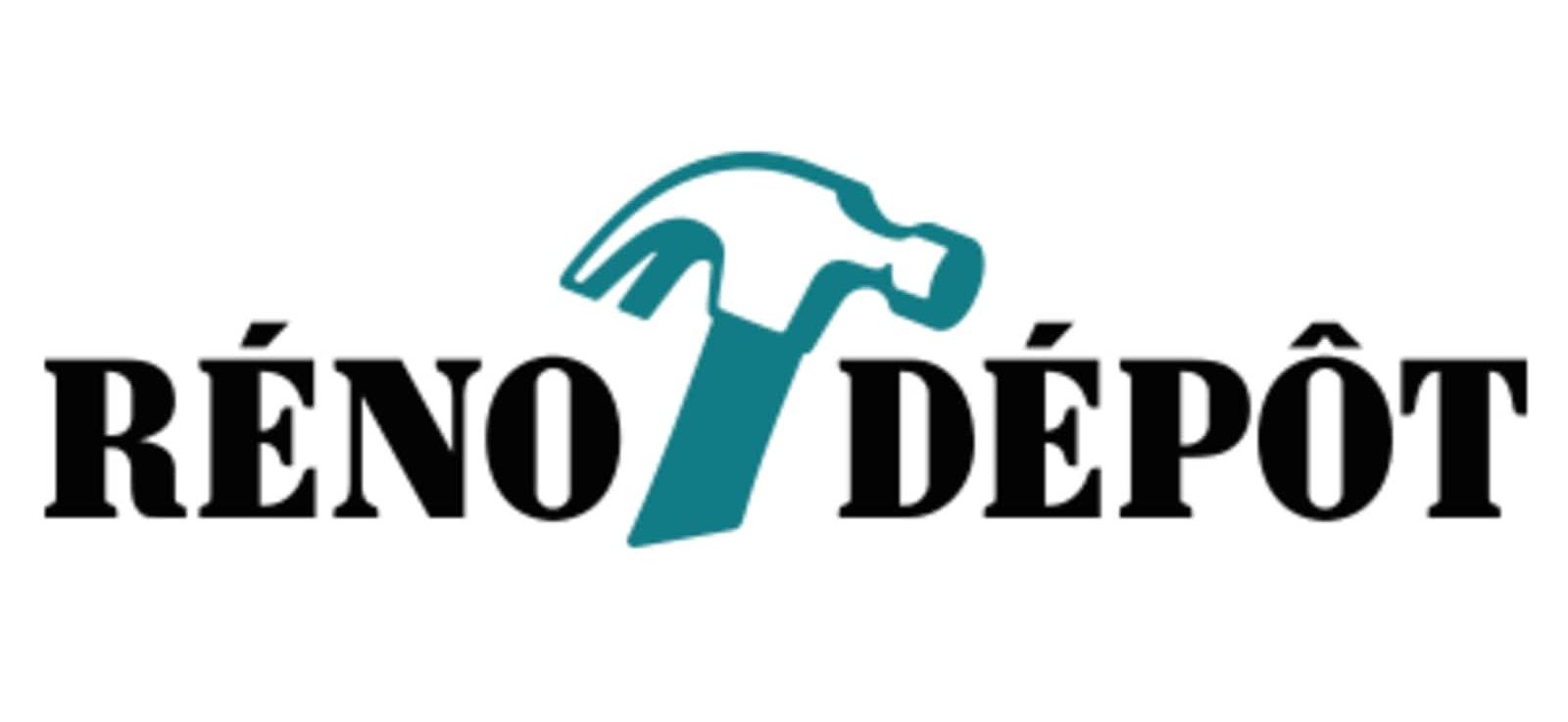 Un logo pour Reno Depot avec un marteau dessus