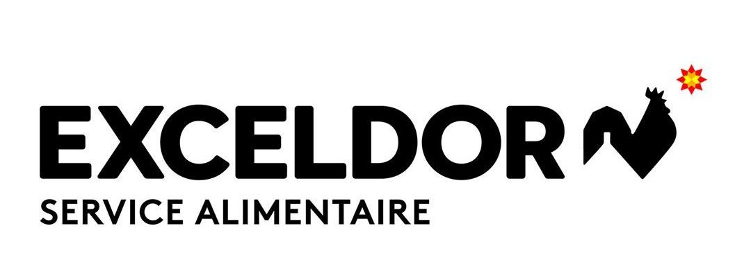 Un logo noir et blanc pour exceldorn service alimentaire