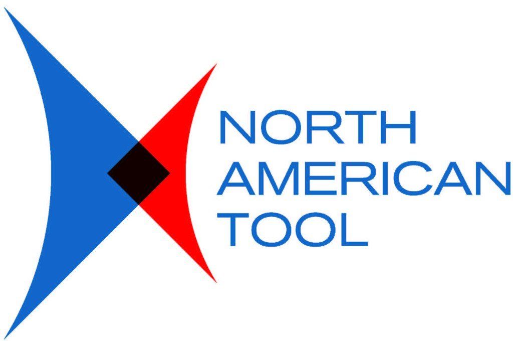 A blue and red logo for north american tool