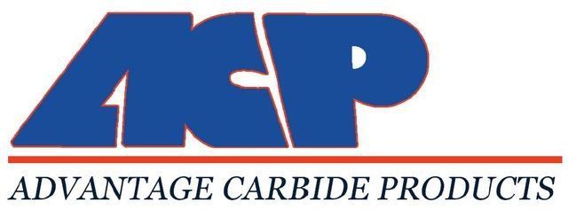 A blue and red logo for advantage carbide products