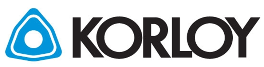 A korloy logo with a blue circle in the middle