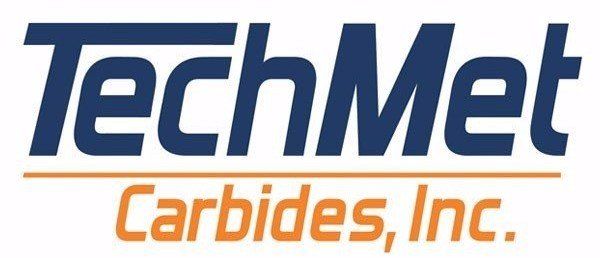 A blue and orange logo for techmet carbides inc.