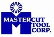 The logo for master cut tool corp. is a blue m with a sun on top of it.