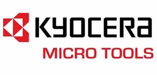The logo for kyocera micro tools is red and black.
