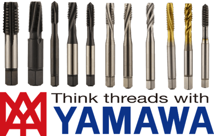 A yamaha logo with a row of taps on it