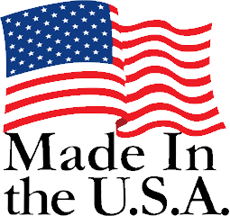 A logo that says made in the u.s.a. with an american flag