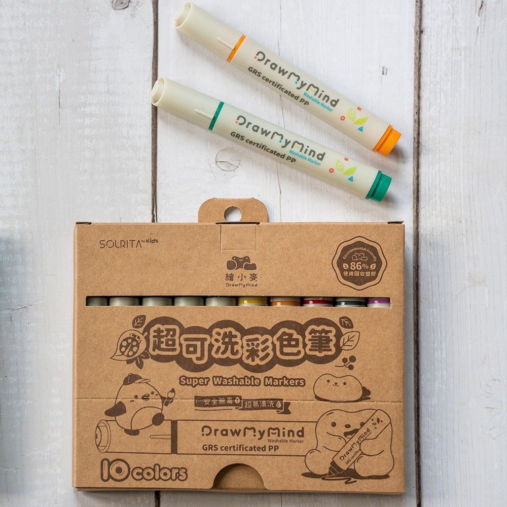 敲敲嚴選】 繪小麥 - 再生塑料超可洗彩色筆 (兩組) NT$758 有存貨  商品特色