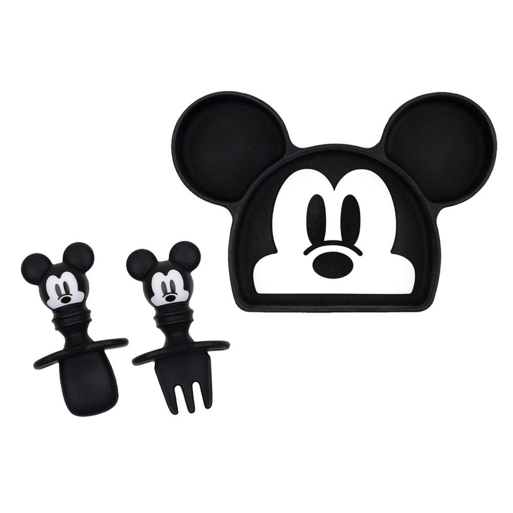 【敲敲嚴選】Bumkins- 迪士尼 聯名 寶寶 矽膠餐盤 湯叉組