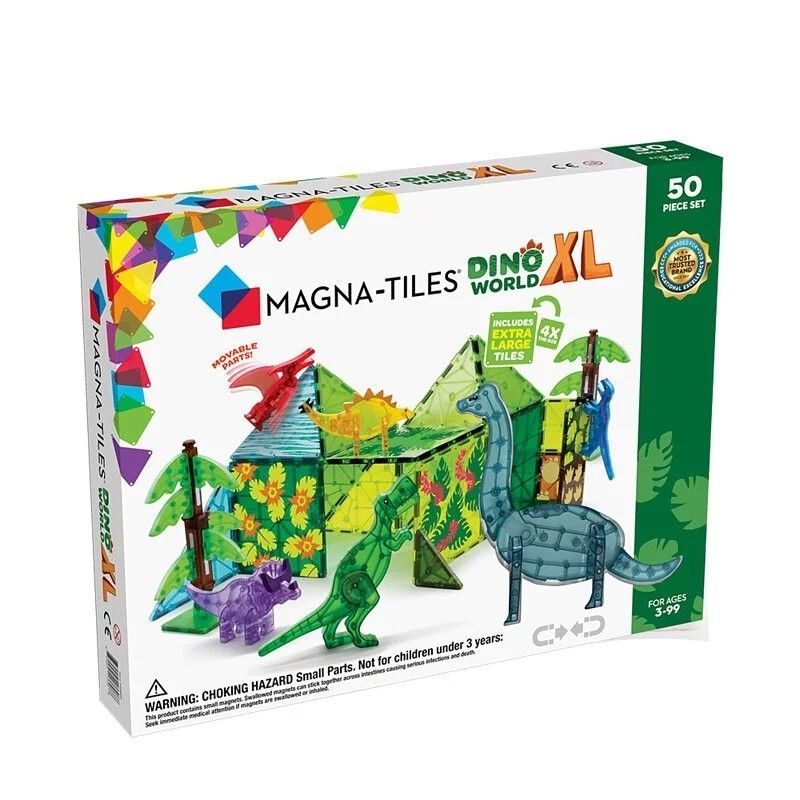 【敲敲嚴選】Magna-Tiles® 磁力積木-恐龍世界 XL 50片