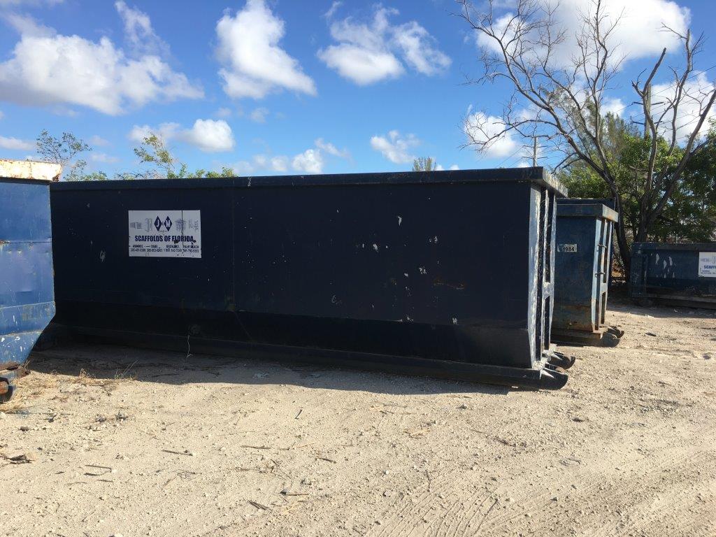 Blue Roll-Off Containers — Miami, FL — J & M Scaffolds of Florida