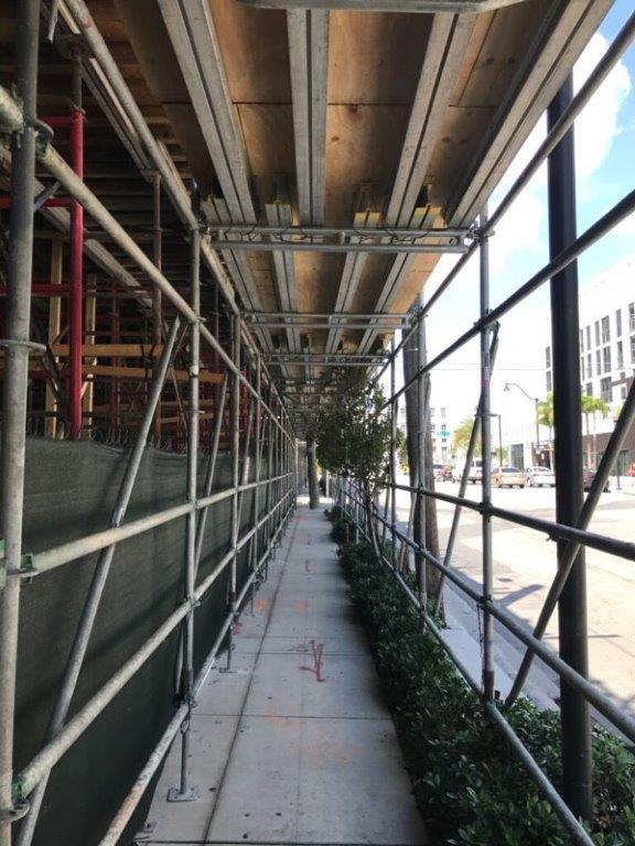 Scaffolding On Footpath — Miami, FL — J & M Scaffolds of Florida