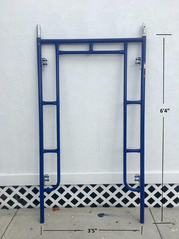 Blue Sidewalk Scaffolding Frame — Miami, FL — J & M Scaffolds of Florida