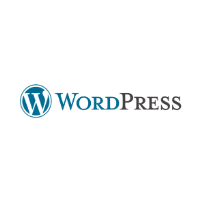The wordpress logo is on a white background.