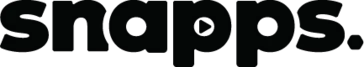 A black and white logo for snapps on a white background