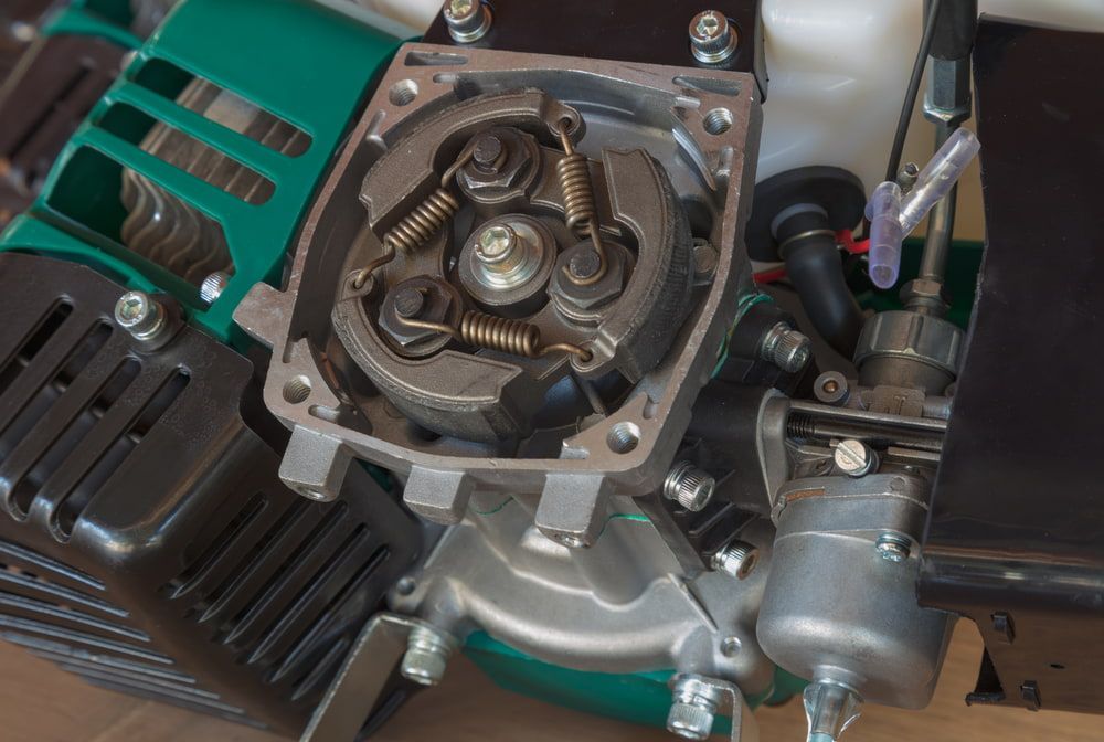 A Close Up Of The Inside Of A Lawn Mower Engine — Rocky Small Motor Service In Rockhampton, QLD