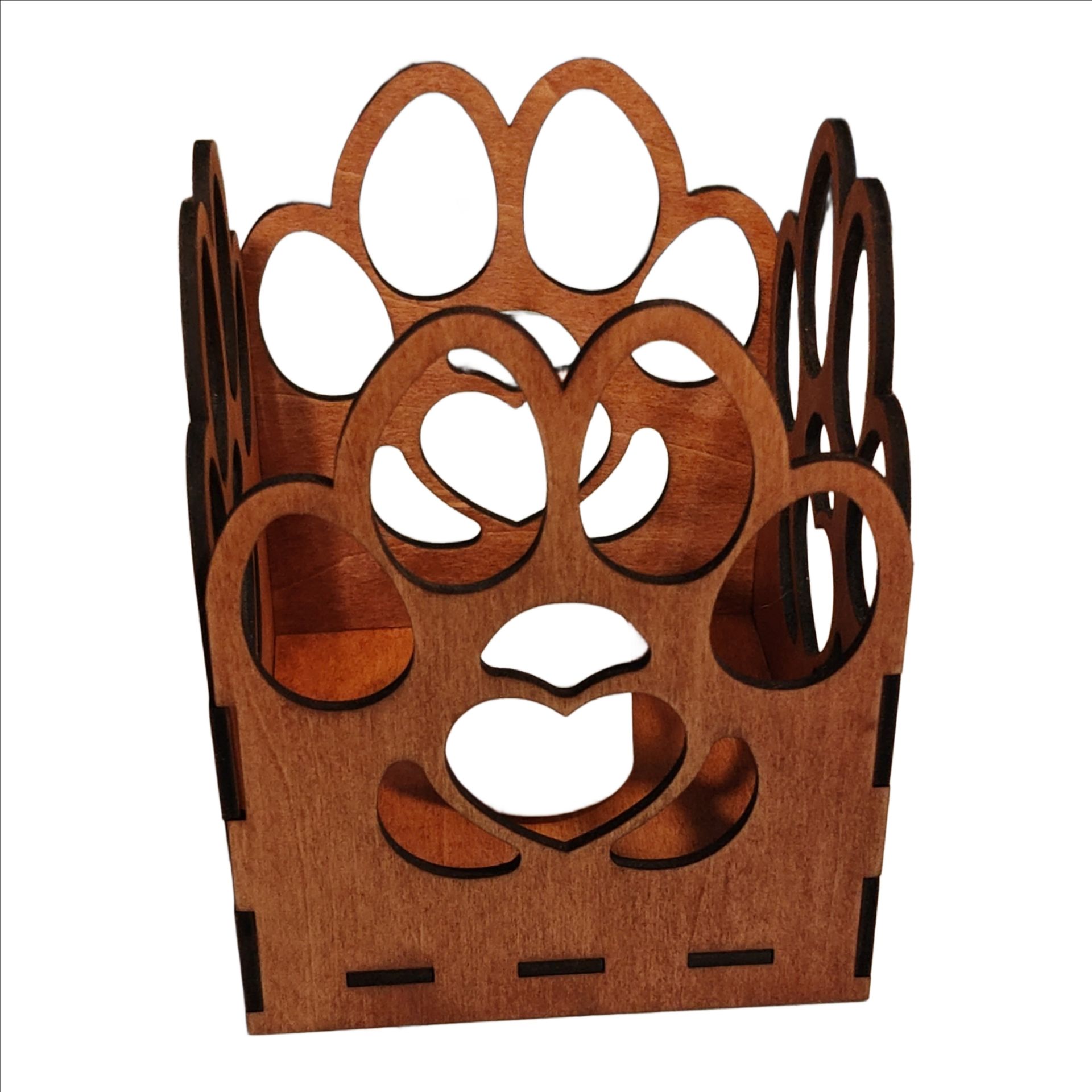 Paw Print Glow – Wooden Tea Light Holder