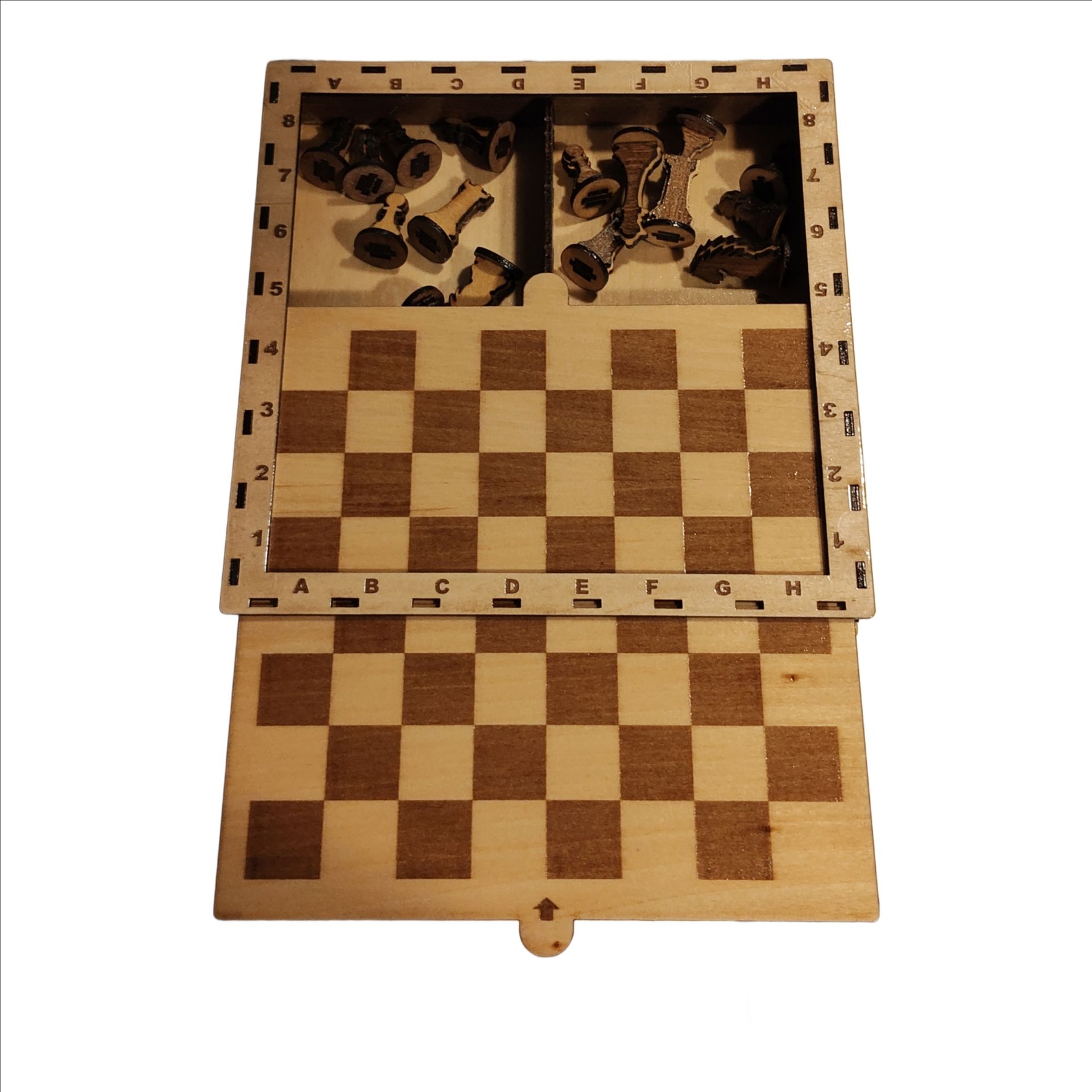 Wooden Slide-Top Chess Box Game