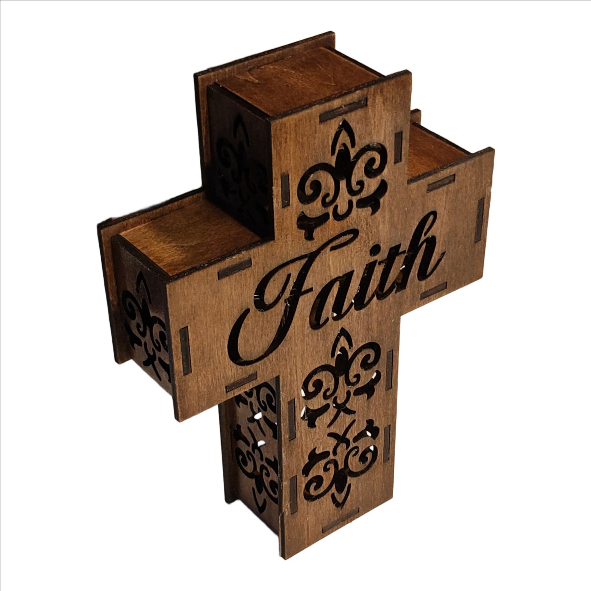 Faith Glow Cross – Lighted Wooden Shelf Decor