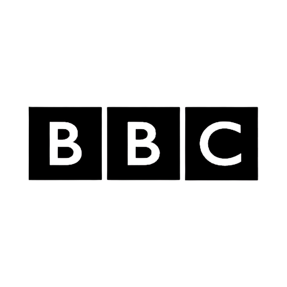 BBC logo: Three black squares, each with a white letter: B, B, C.