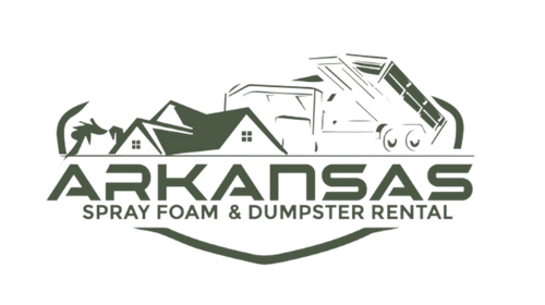 A logo for arkansas spray foam and dumpster rental.
