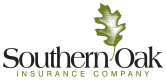 The logo for southern oak insurance company has a green oak leaf on it.