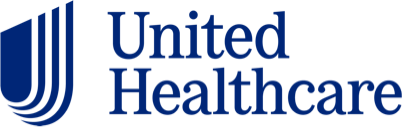 The logo for united healthcare is blue and white.