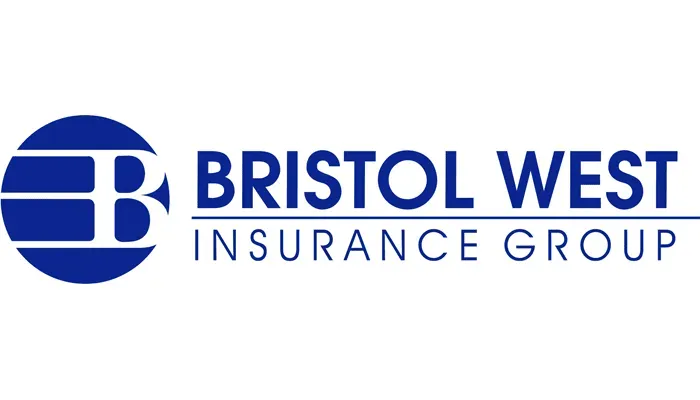 The bristol west insurance group logo is blue and white.
