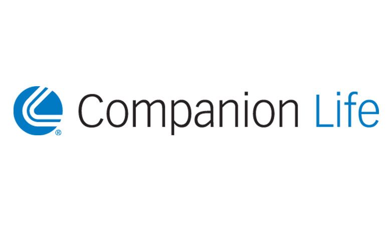 The companion life logo is blue and white on a white background.