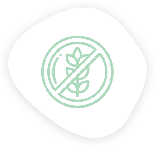 un icono de un signo de prohibición de gluten en un círculo .