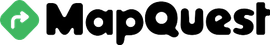 A black and green logo for mapquest on a white background