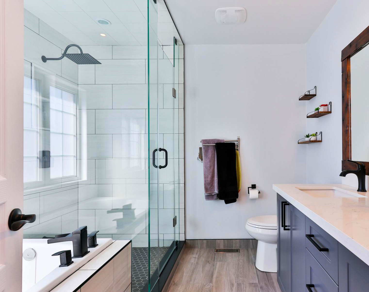Image of large shower in a bathroom