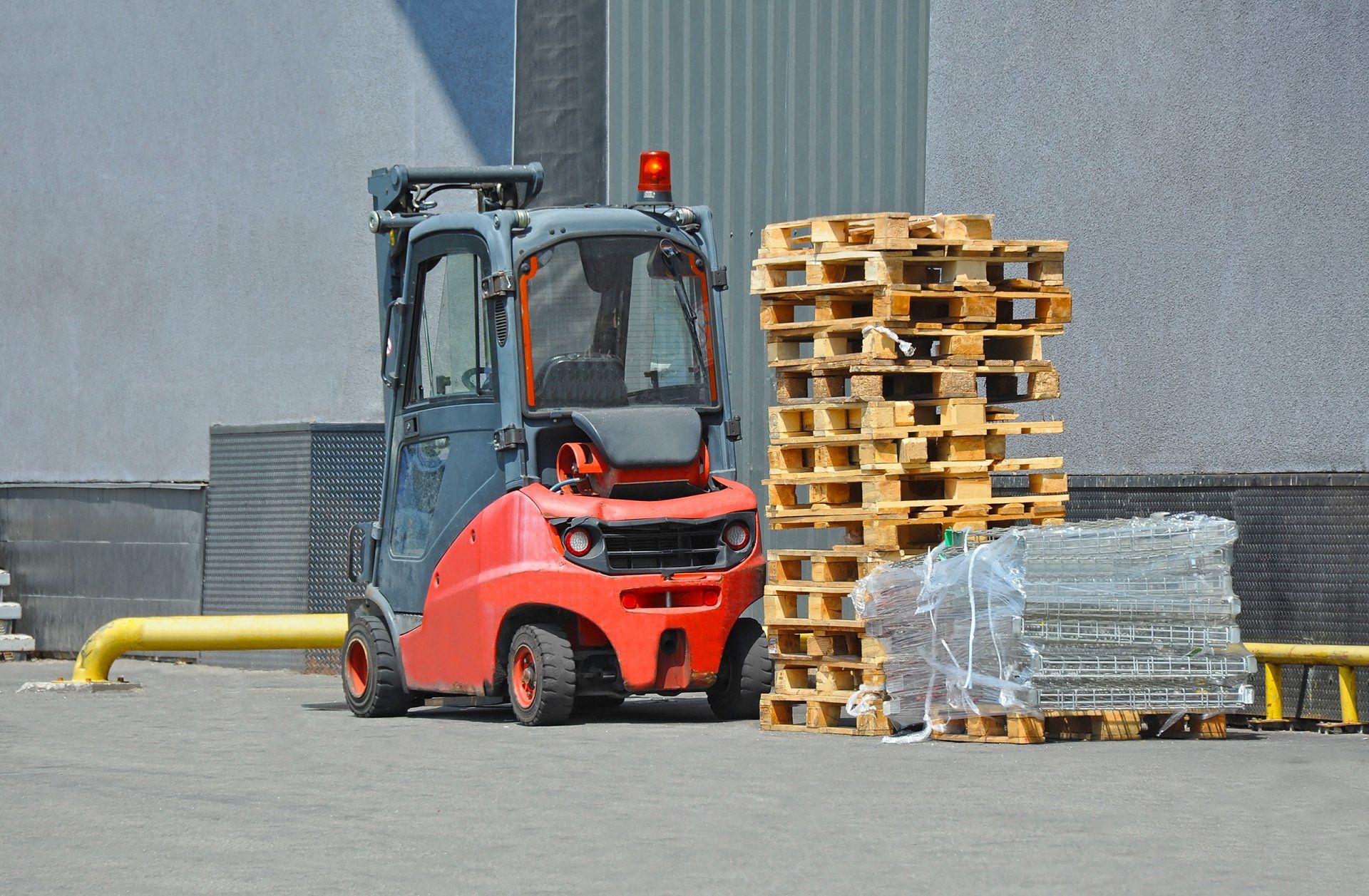 Storage Pads Beside a Forklift — San Antonio, TX — Superior Hospice