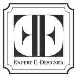 A black and white logo for expert e-designer.