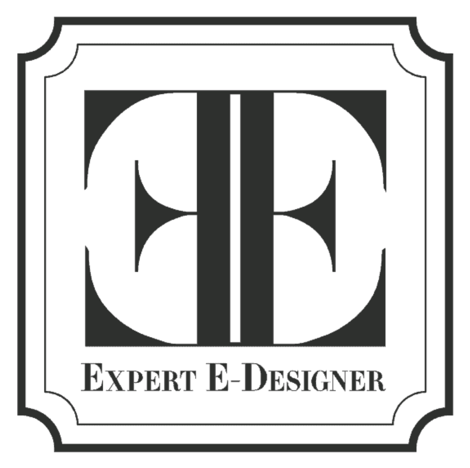 A black and white logo for expert e-designer.