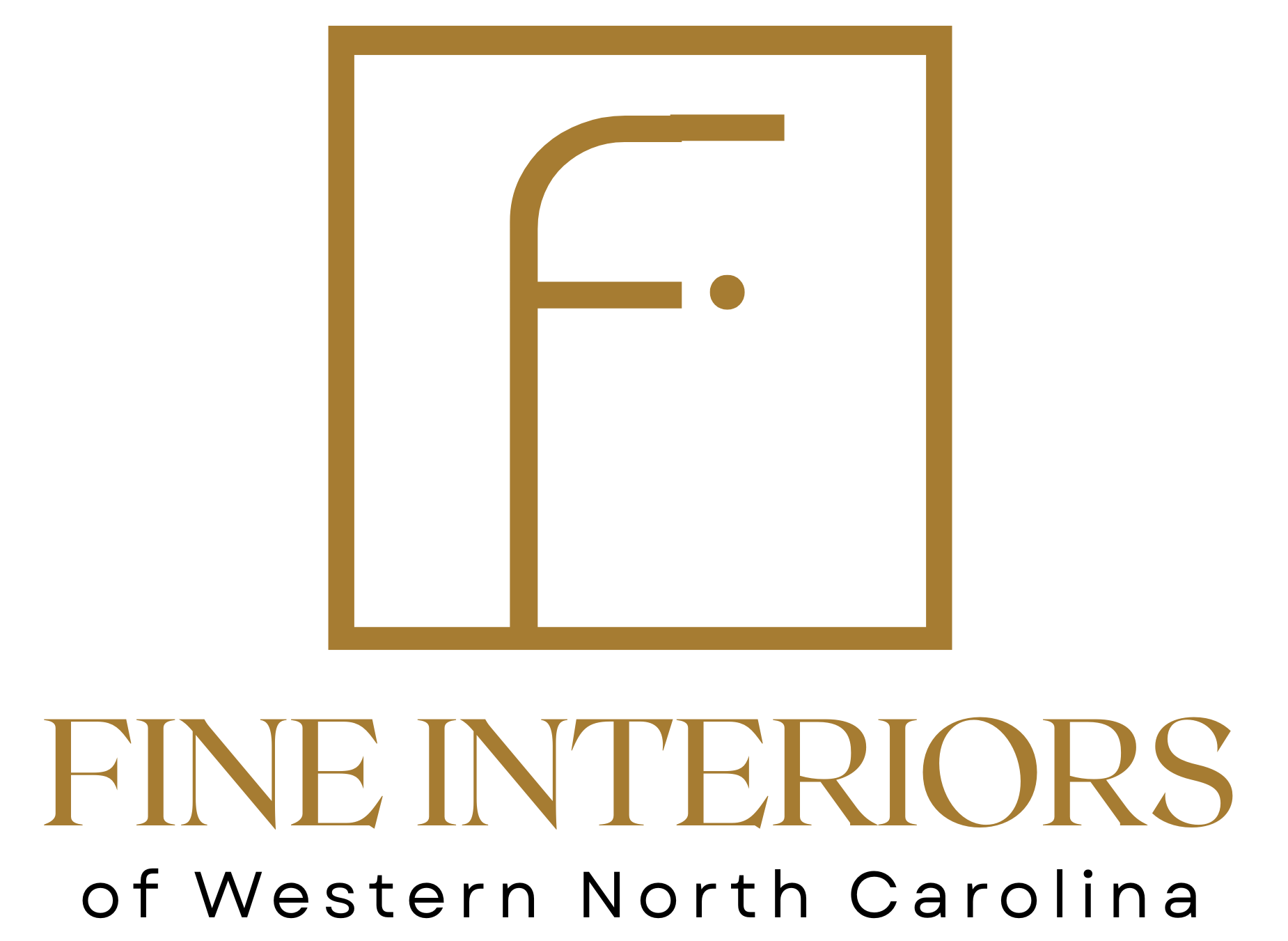 A logo for fine interiors of western north carolina