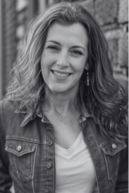 Black and white headshot of designer, Tina Wright.