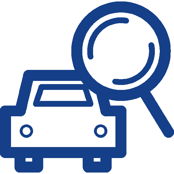 car and magnifying glass icon
