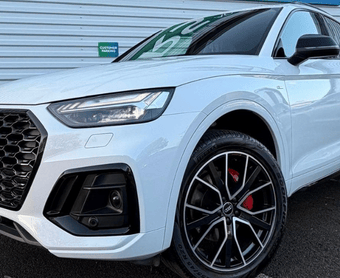 Shiny white Audi after smart repairs.
