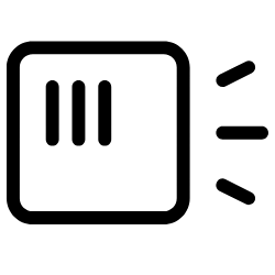 Icon of a black outline of a sensor.