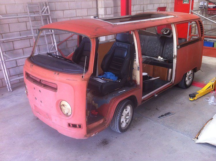 VW Campervan being restored.