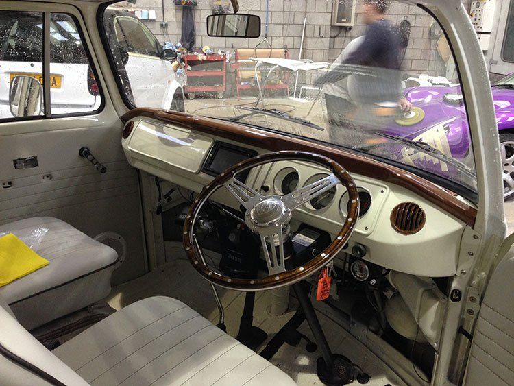 Inside of VW Campervan for restoration.