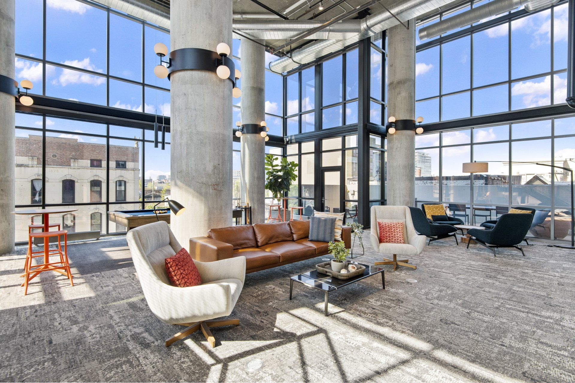 Resident lounge area at Reside on Green Street.