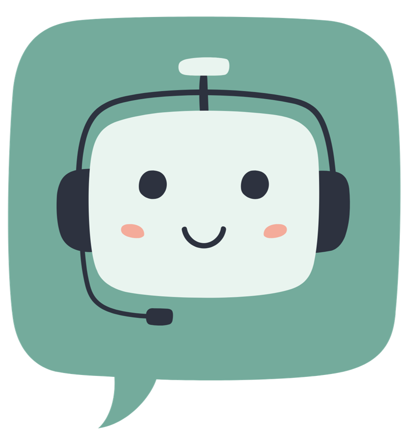A cartoon illustration of a robot wearing headphones and a microphone.