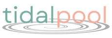 A logo for a company called tidalpool with a swirl of water in the middle.