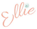 A pink circle with the word ellie on it
