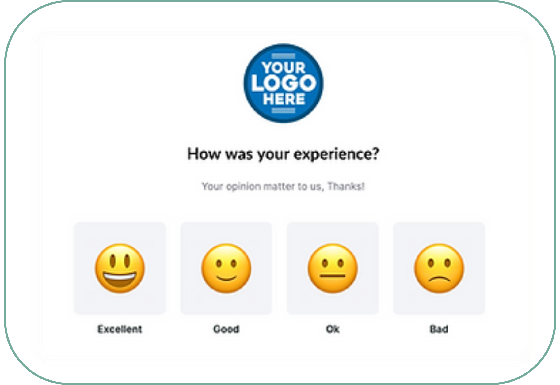 A screenshot of a survey asking how was your experience.