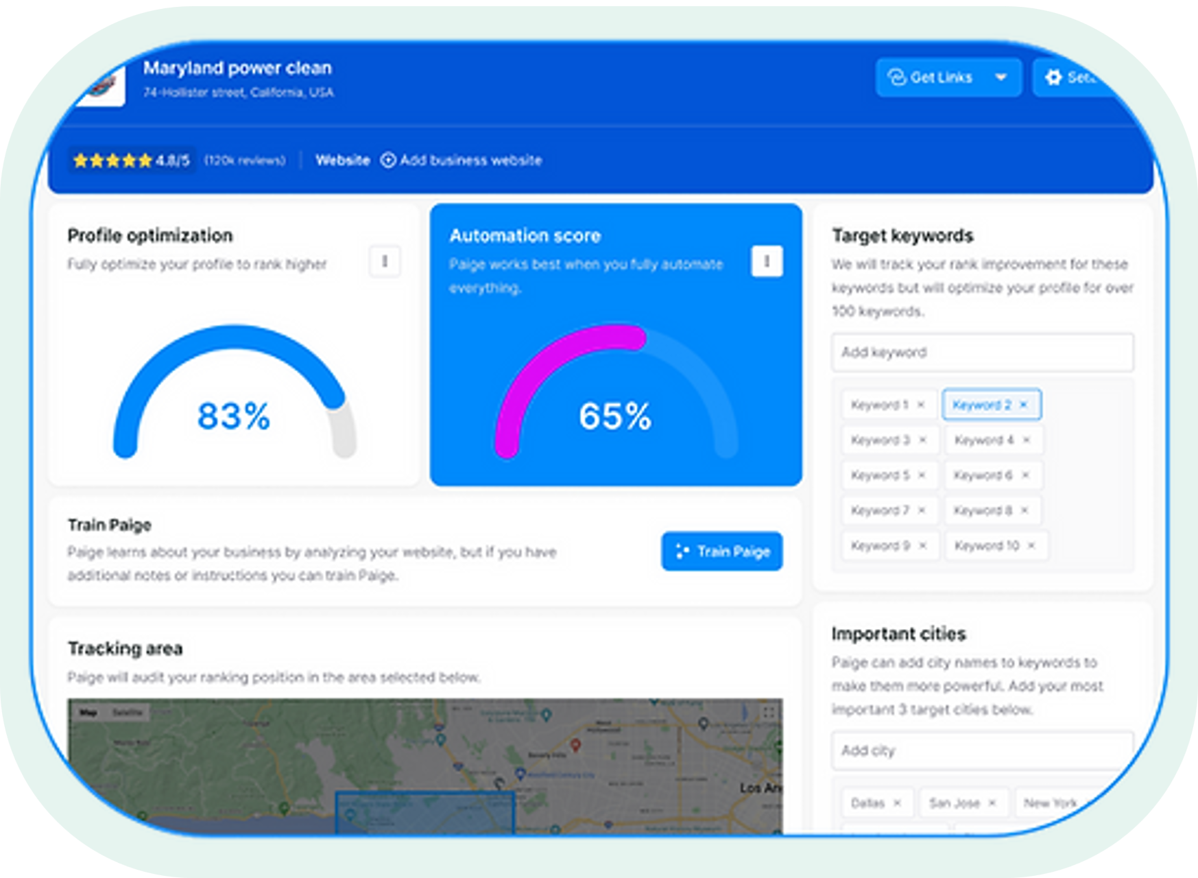 A screenshot of a website showing a score of 65%.