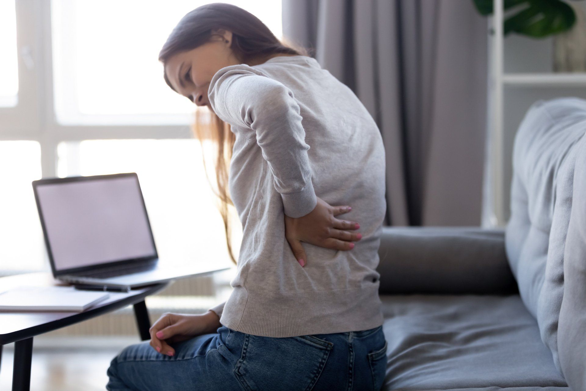 woman with a herniated disc