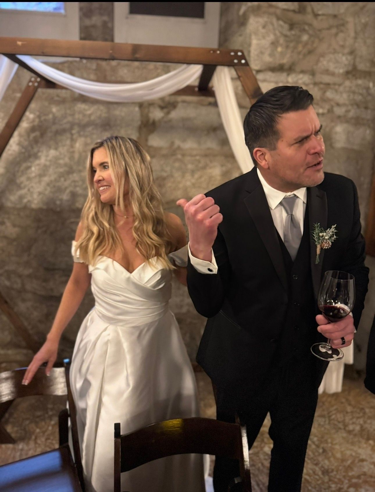 Travis Bertram with his wife and daughter